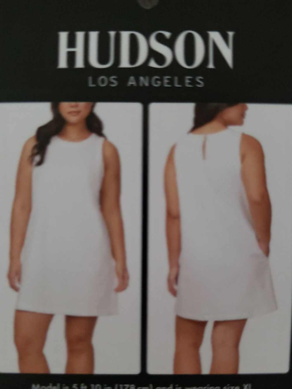 HUDSON Los Angeles NWT Soft Knit Denim Shift Dress W/Pockets - WHITE XXL